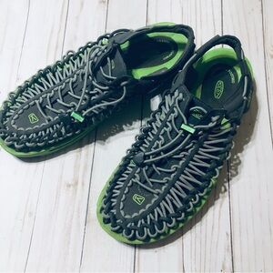 Keen Uneek Grey and Green Bungee Sport Sandals Water Shoes sz 11.5 US 45 EU